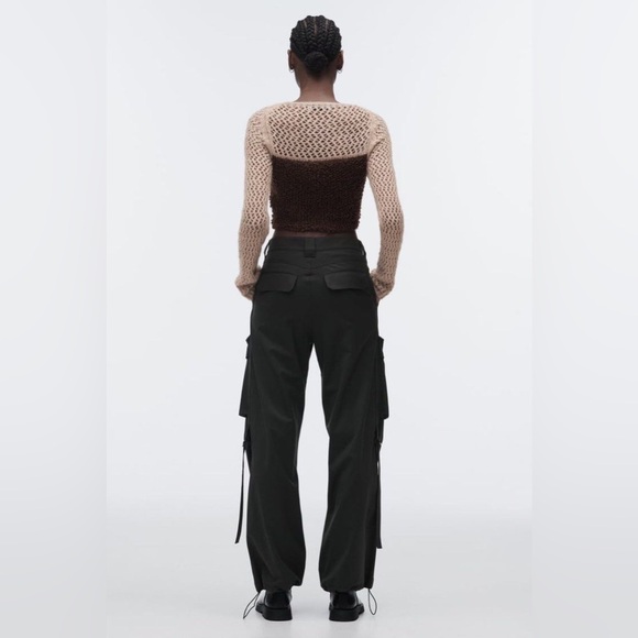Zara NWOT Knit Crochet Long Sleeves Crop Top - Picture 8 of 9